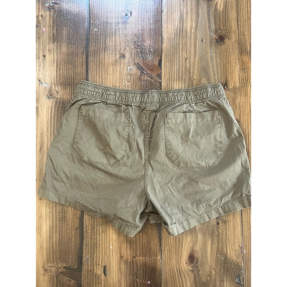 The North Face Womens Olive Green Khaki Elastic Waist Drawstring Shorts Size M - Picture 3 of 3